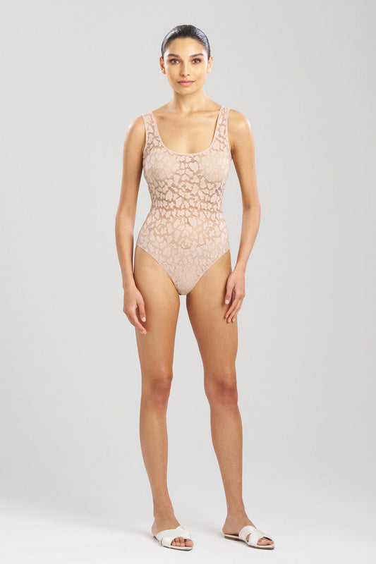 NATORI Buy Temptation Sheer Allover Lace Bodysuit in Café Online