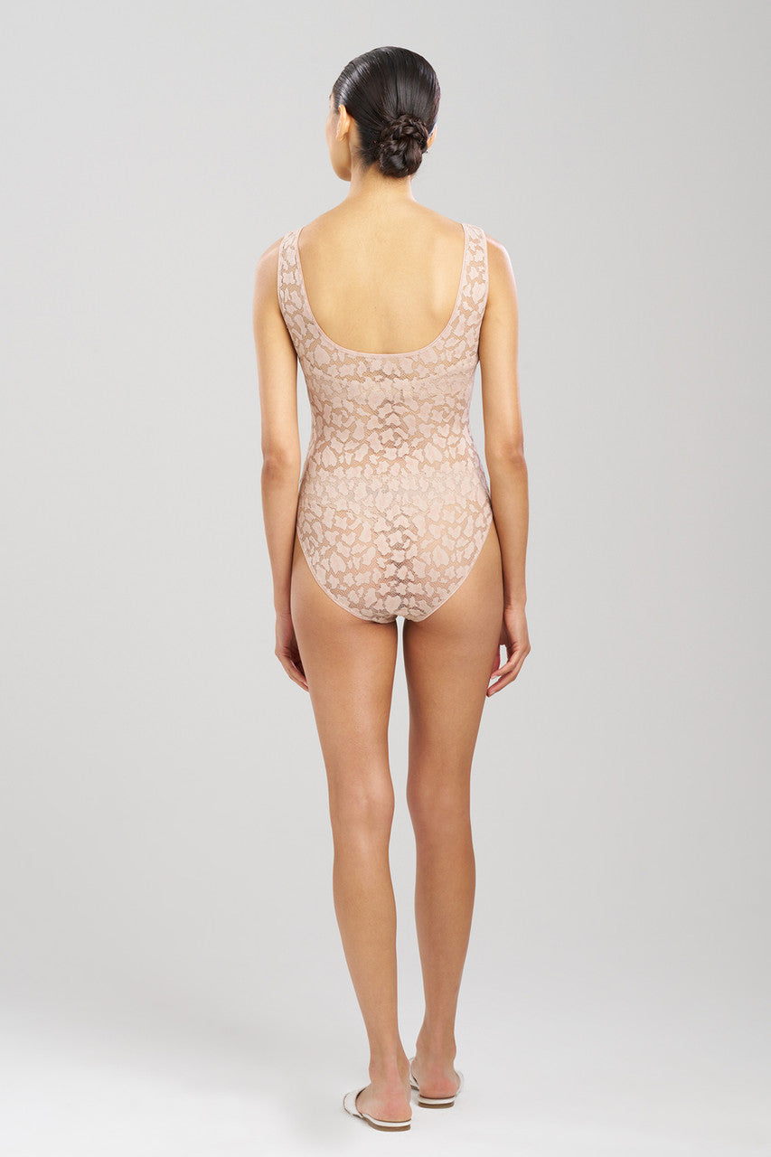 NATORI Buy Temptation Sheer Allover Lace Bodysuit in Café Online