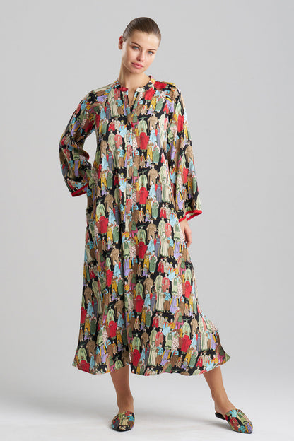 NATORI Buy Dynasty Mandarin Zip Caftan in Black Online