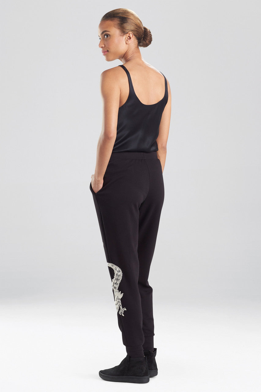 NATORI Buy Cocoon Dragon Embroidered Jogger Pants in Black Online