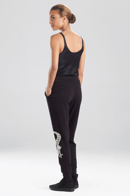 NATORI Buy Cocoon Dragon Embroidered Jogger Pants in Black Online