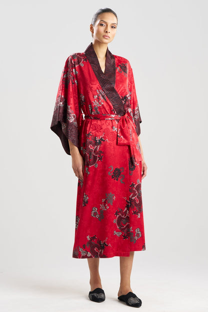 NATORI Buy Imperial Dragon Jacquard Robe in Red Online