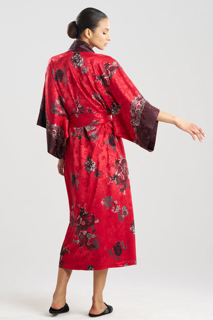 NATORI Buy Imperial Dragon Jacquard Robe in Red Online