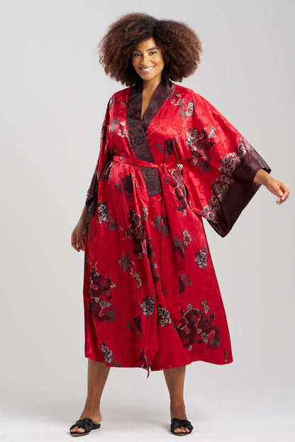 NATORI Buy Imperial Dragon Jacquard Robe in Red Online