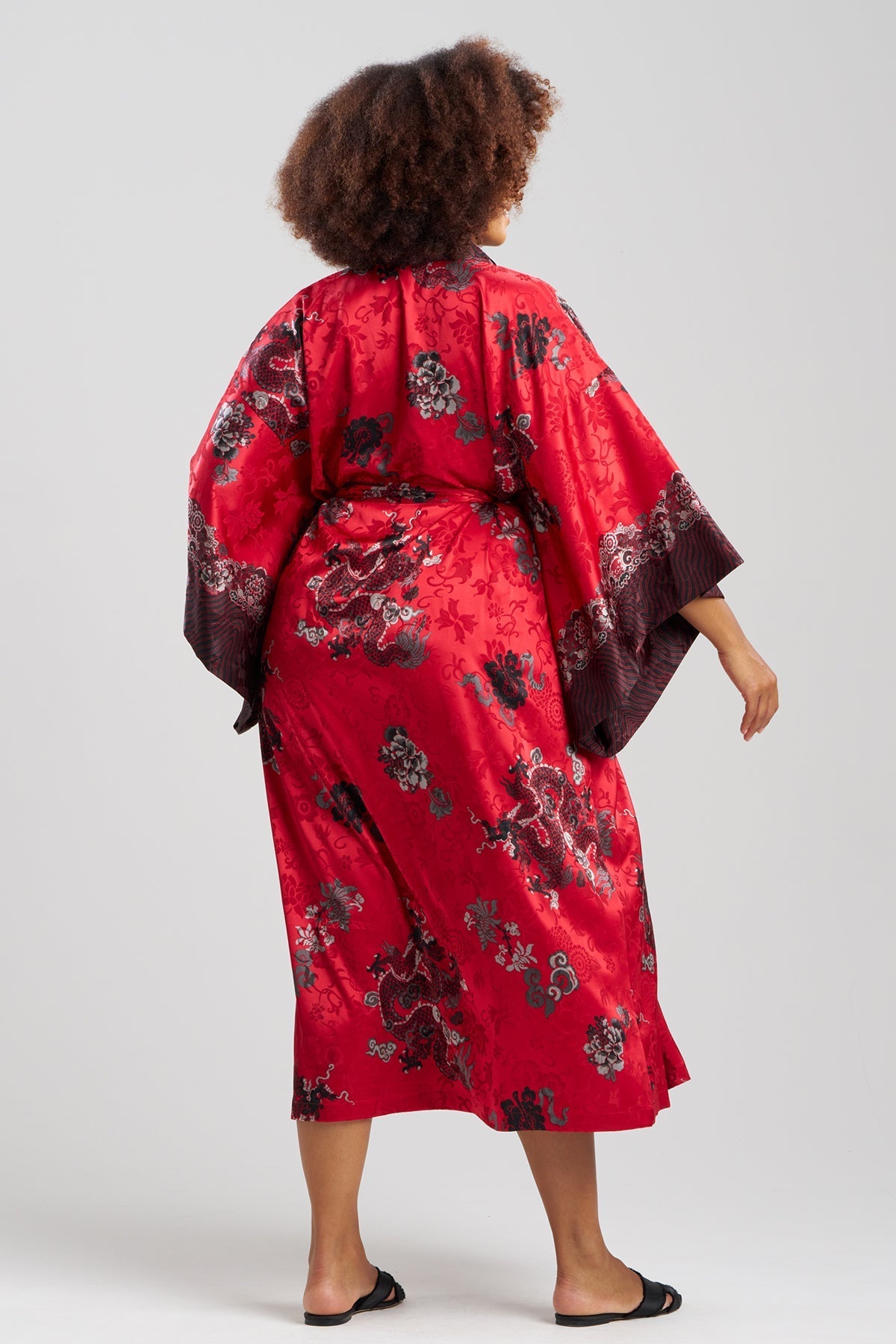 NATORI Buy Imperial Dragon Jacquard Robe in Red Online