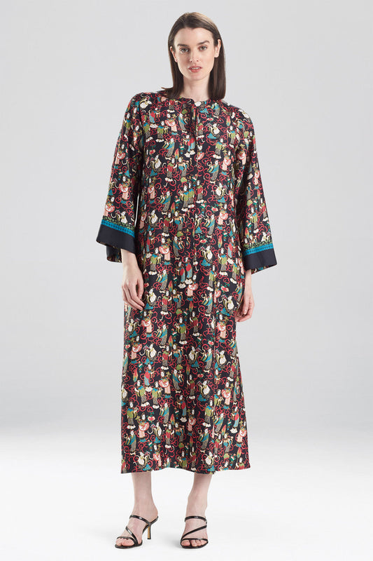 NATORI Buy Tea Garden Caftan in Black Multi Online