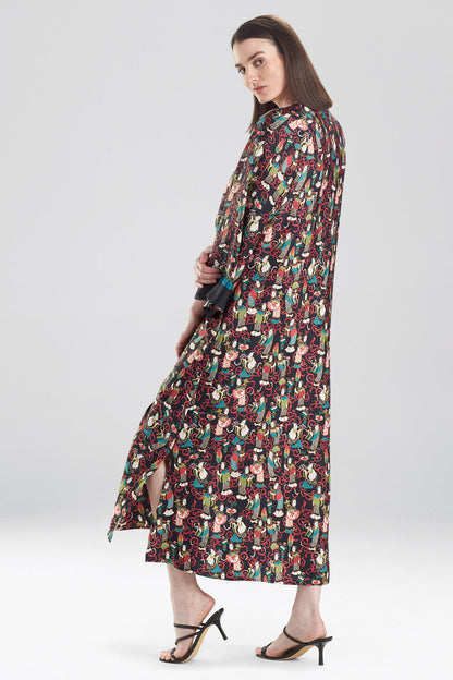 NATORI Buy Tea Garden Caftan in Black Multi Online