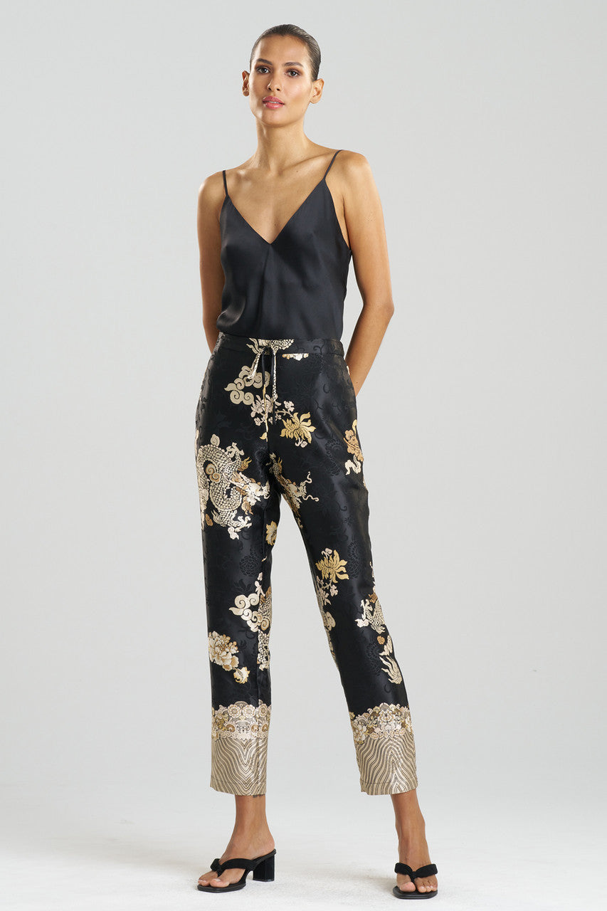 NATORI Buy Imperial Dragon Jacquard Pants in Black Online