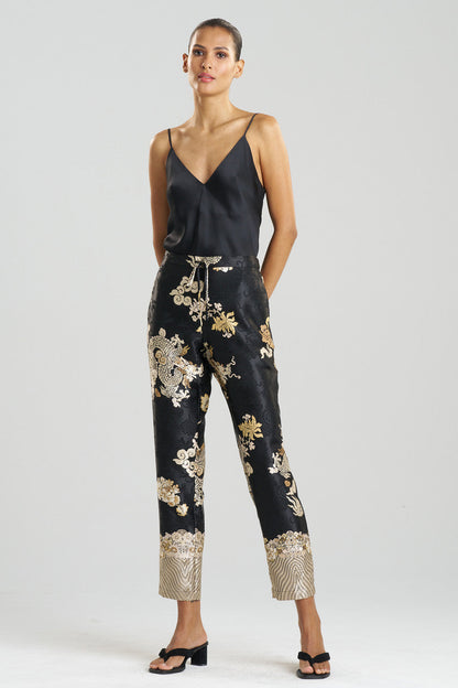 NATORI Buy Imperial Dragon Jacquard Pants in Black Online