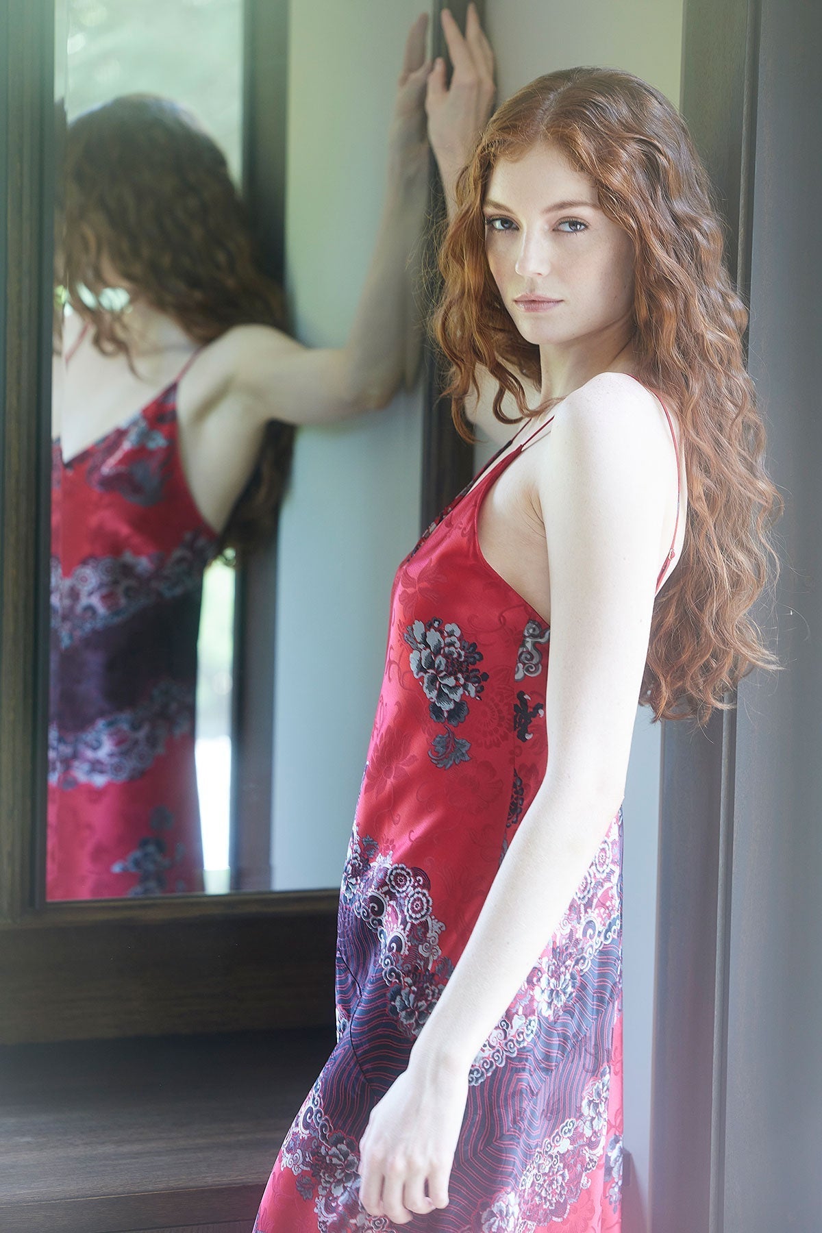 NATORI Buy Imperial Dragon Jacquard Gown in Red Online