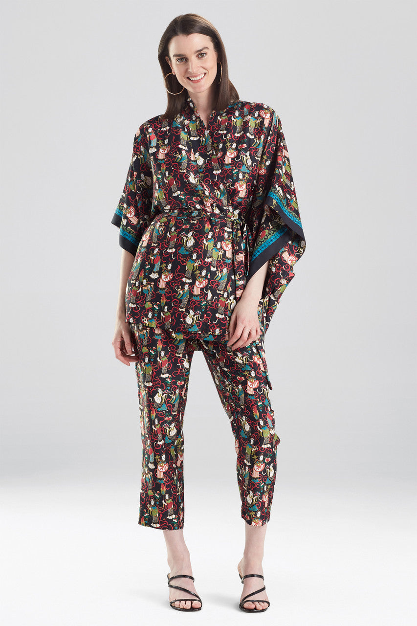 NATORI Buy Tea Garden Robe in Black Multi Online