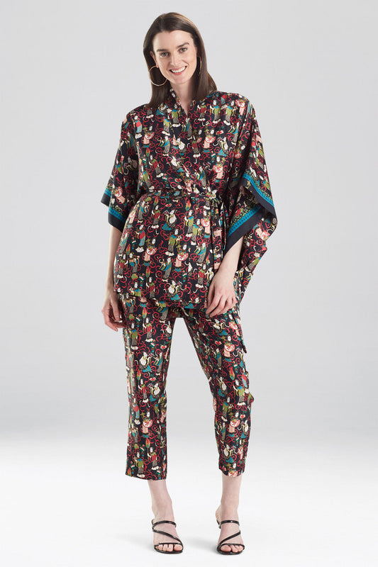 NATORI Buy Tea Garden Robe in Black Multi Online