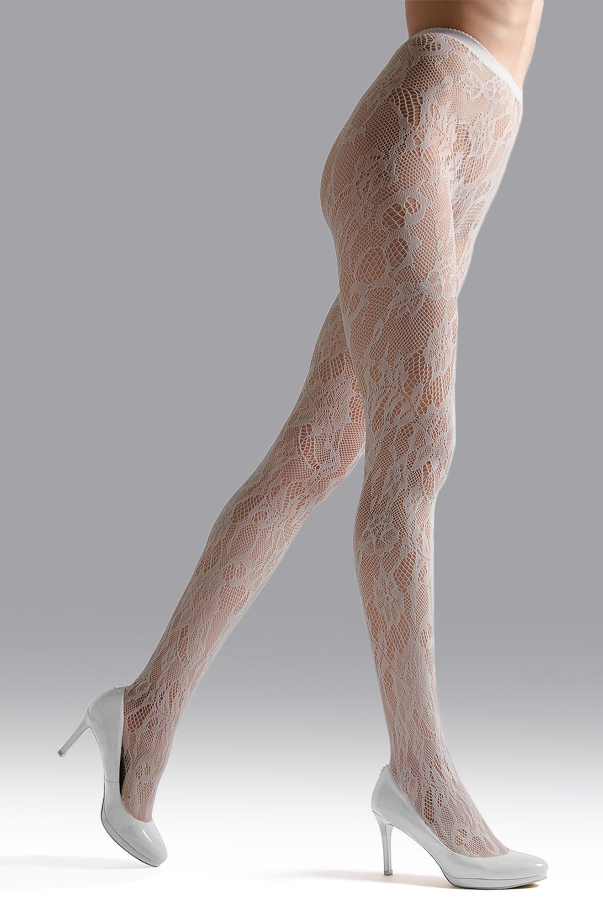 NATORI Buy Lace Cut-Out Net Tights in Ivory Online