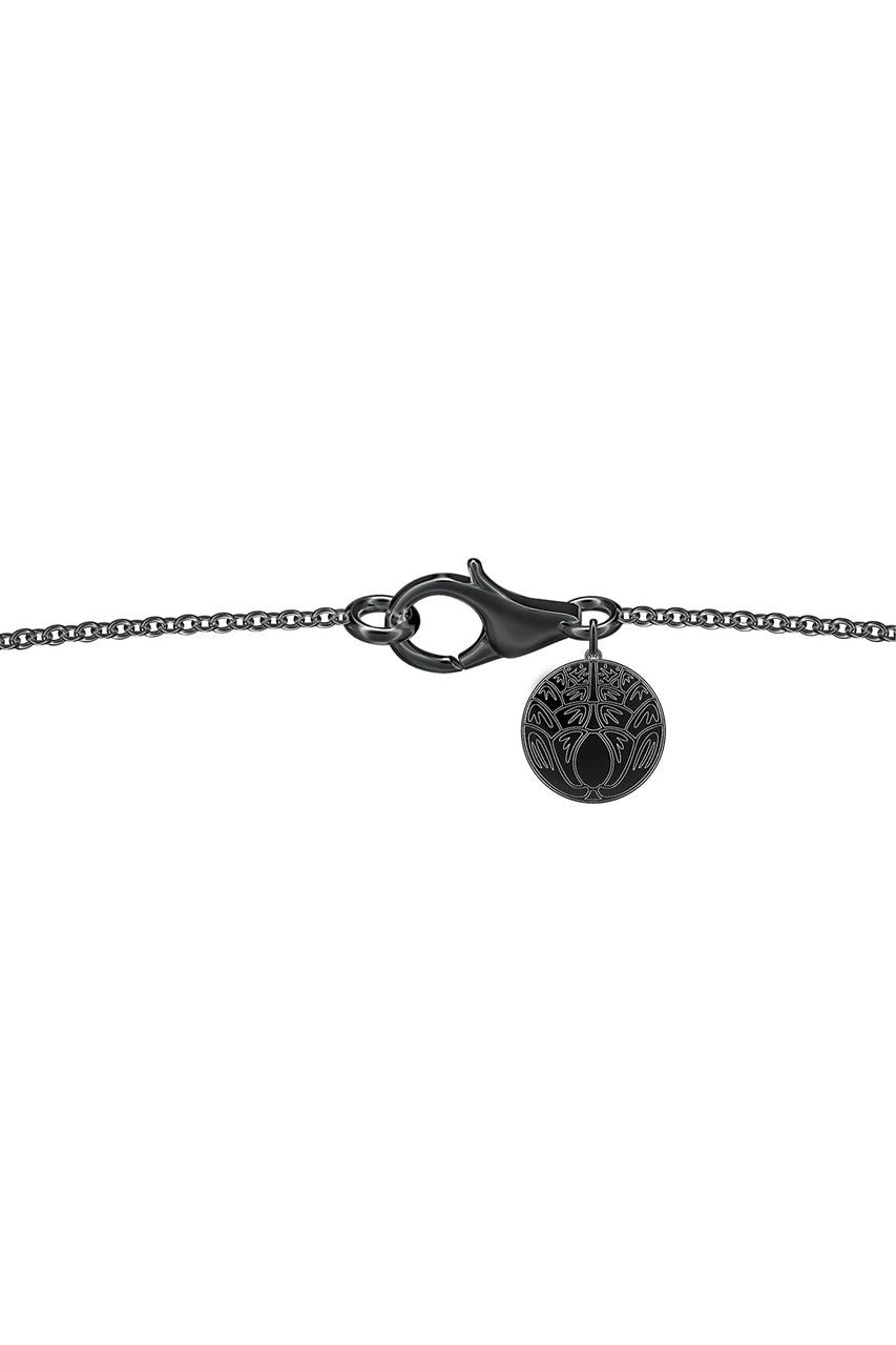 NATORI Buy Dragon Midnight Silver & White Topaz Slider Pendant Necklace in Midnight Silver Online