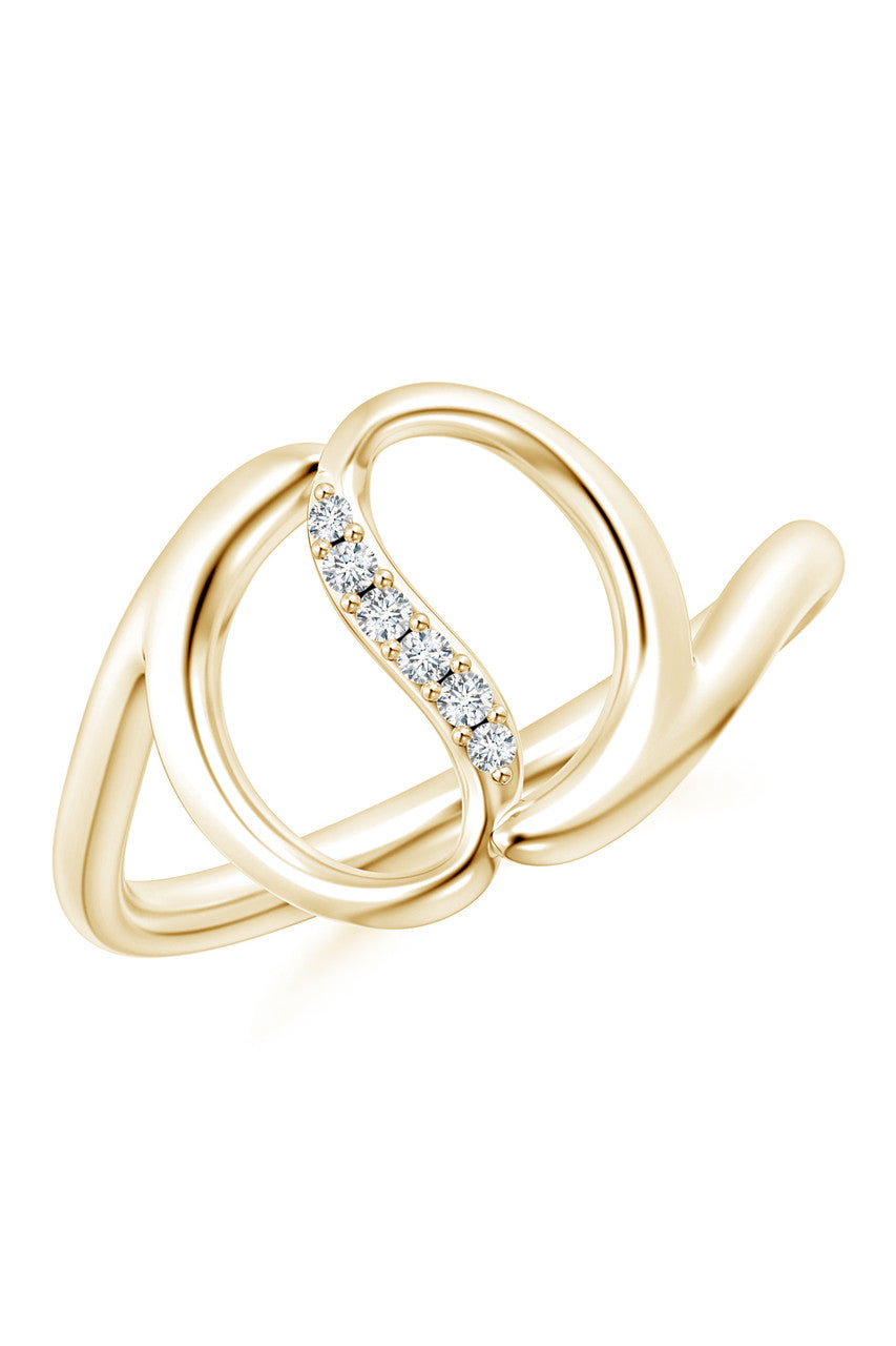NATORI Buy Shangri-La Yin-Yang 14K Gold and Diamond Bypass Ring in 14K Yellow Gold Online