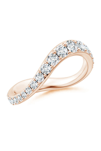 NATORI Buy Shangri-La Brushstroke 14K Gold and Diamond Full Eternity Stacking Ring in 14K Rose Gold Online