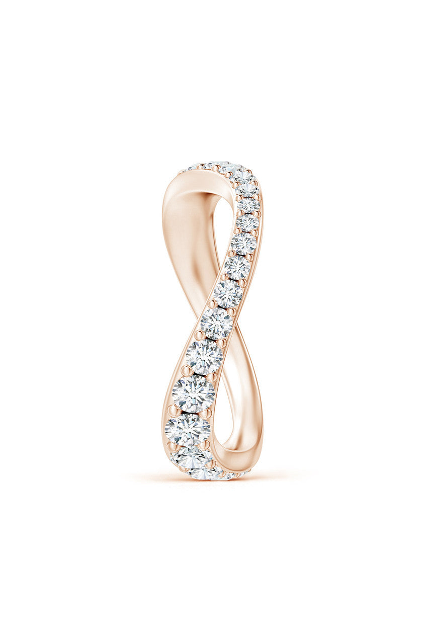 NATORI Buy Shangri-La Brushstroke 14K Gold and Diamond Full Eternity Stacking Ring in 14K Rose Gold Online