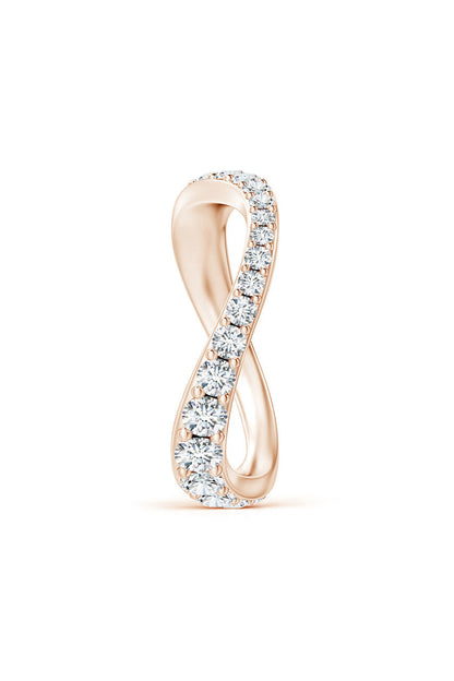 NATORI Buy Shangri-La Brushstroke 14K Gold and Diamond Full Eternity Stacking Ring in 14K Rose Gold Online
