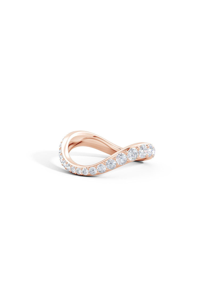 NATORI Buy Shangri-La Brushstroke 14K Gold and Diamond Full Eternity Stacking Ring in 14K Rose Gold Online