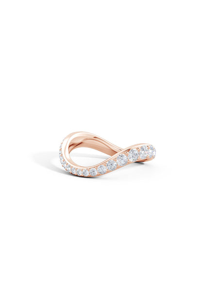 NATORI Buy Shangri-La Brushstroke 14K Gold and Diamond Full Eternity Stacking Ring in 14K Rose Gold Online
