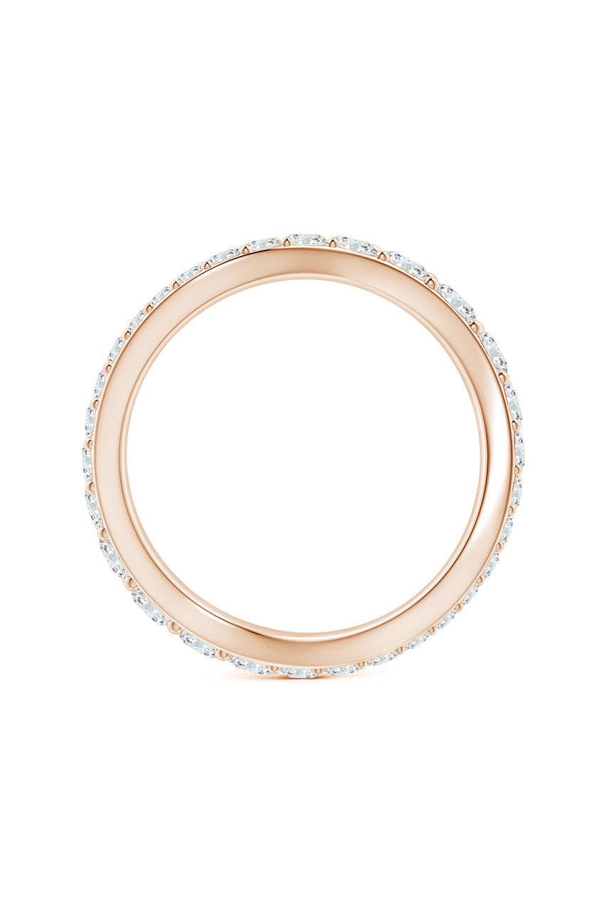 NATORI Buy Shangri-La Brushstroke 14K Gold and Diamond Full Eternity Stacking Ring in 14K Rose Gold Online