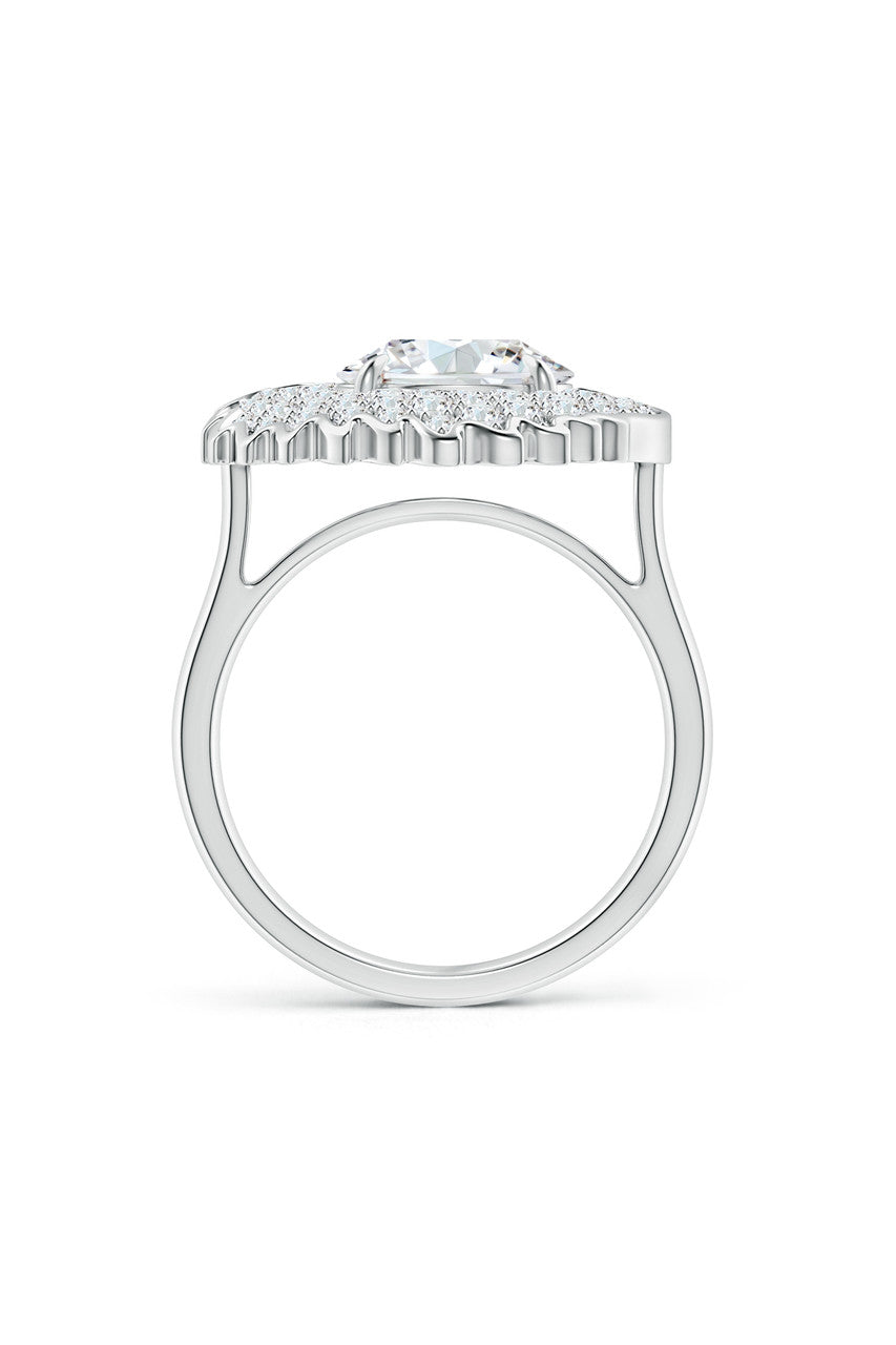 NATORI Buy Dragon Lab-Grown 14K Gold Round Diamond Ring in 14K White Gold Online