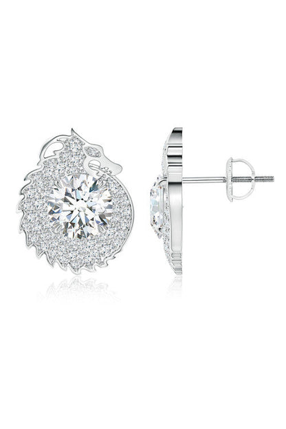 NATORI Buy Dragon Lab-Grown 14K Gold Round Diamond Earrings in 14K White Gold Online