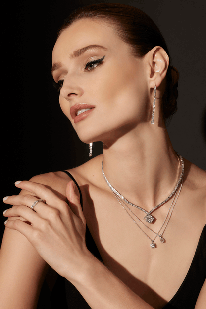 NATORI Buy Orient Express Lab-Grown 14K Gold & Emerald Cut Diamond Pendant Necklace in 14K White Gold Online