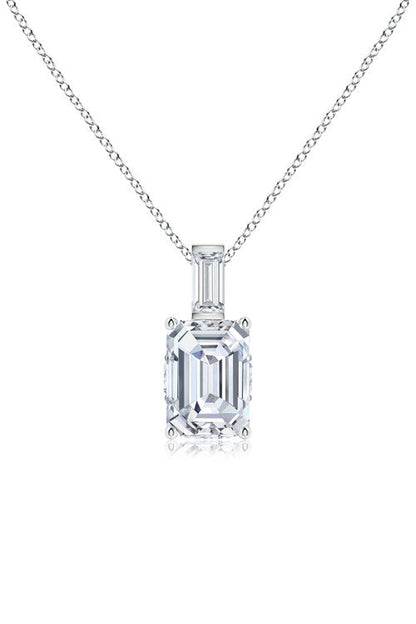 NATORI Buy Orient Express Lab-Grown 14K Gold & Emerald Cut Diamond Pendant Necklace in 14K White Gold Online