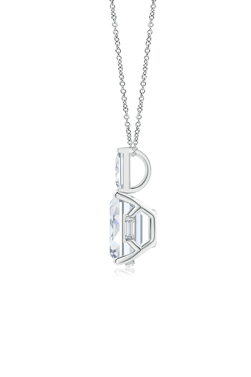NATORI Buy Orient Express Lab-Grown 14K Gold & Emerald Cut Diamond Pendant Necklace in 14K White Gold Online