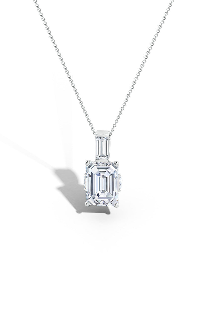 NATORI Buy Orient Express Lab-Grown 14K Gold & Emerald Cut Diamond Pendant Necklace in 14K White Gold Online