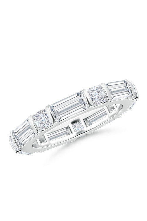 NATORI Buy Orient Express Lab-Grown 14K Gold Baguette & Cushion Diamond Eternity Band in 14K White Gold Online