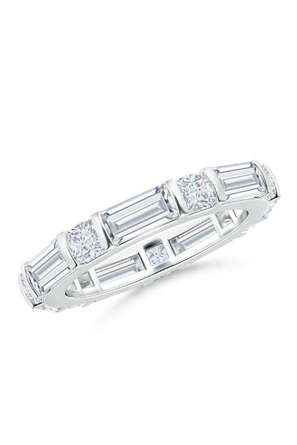 NATORI Buy Orient Express Lab-Grown 14K Gold Baguette & Cushion Diamond Eternity Band in 14K White Gold Online