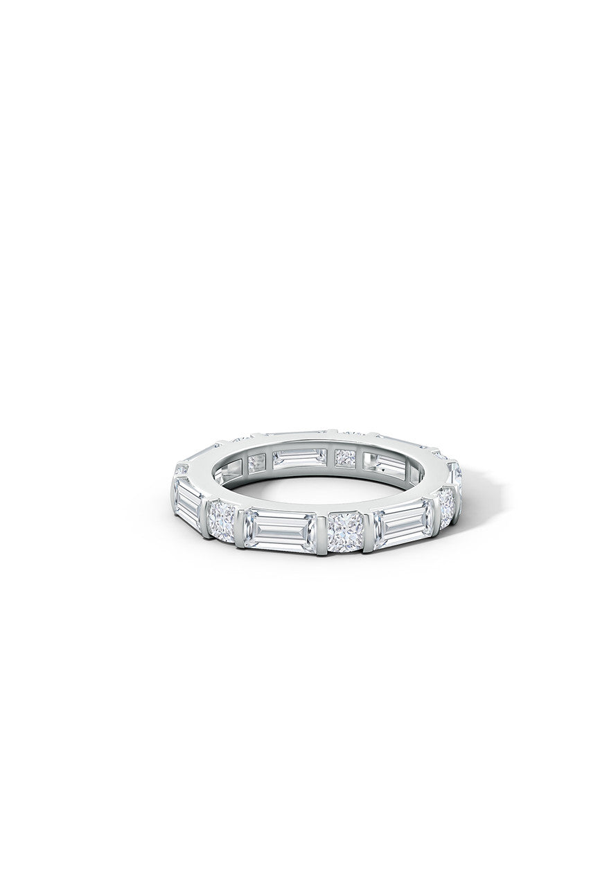 NATORI Buy Orient Express Lab-Grown 14K Gold Baguette & Cushion Diamond Eternity Band in 14K White Gold Online