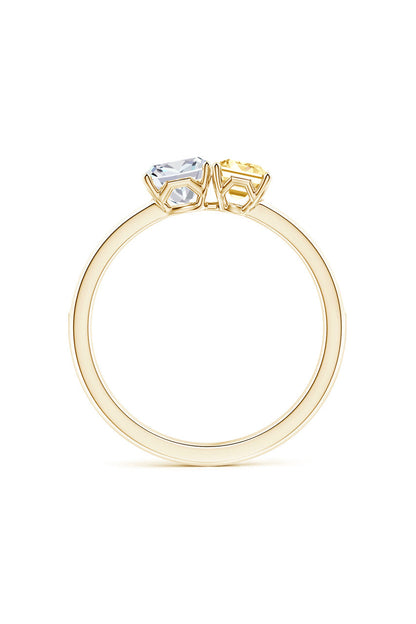 NATORI Buy Orient Express Lab-Grown 14K Gold with White & Yellow Diamond Two Stone Ring in 14K Yellow Gold Online