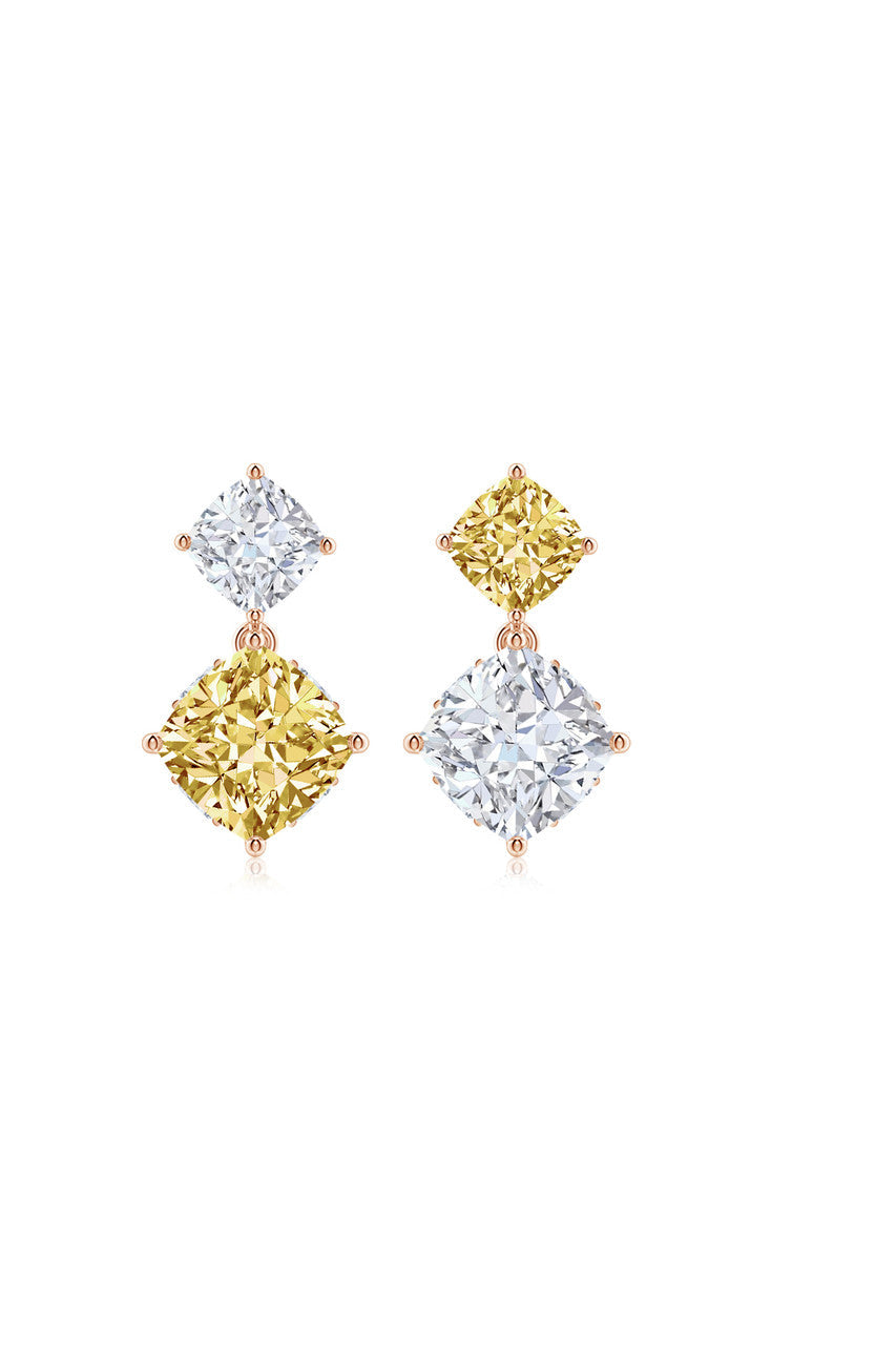 NATORI Buy Orient Express Lab-Grown 14K Gold with Yellow & White Diamond Two Stone Earrings in 14K Rose Gold Online