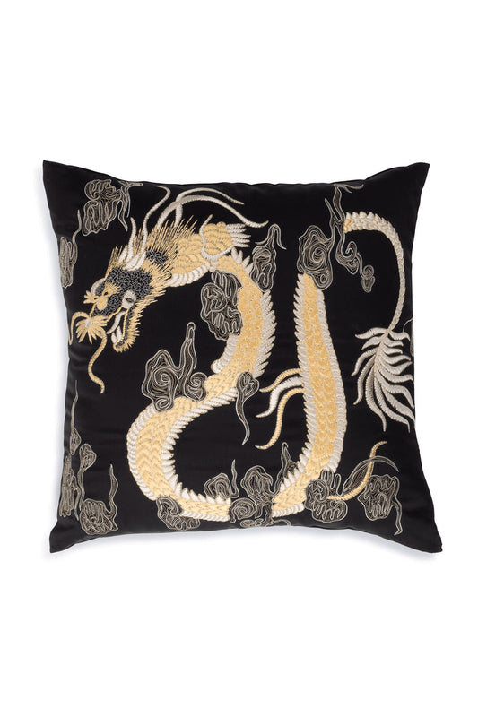 NATORI Buy Luxe Charm Dragon Embroidered Pillow in Black Online
