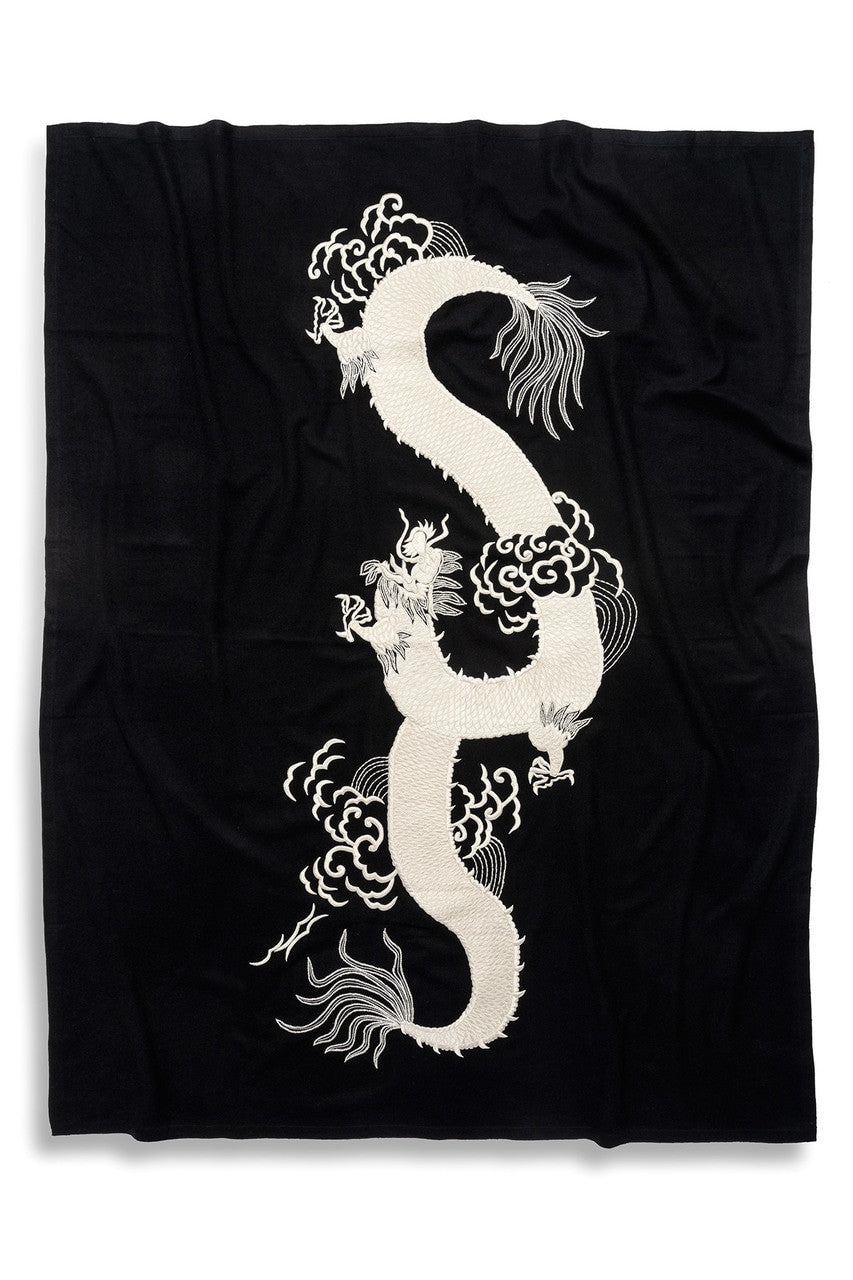 NATORI Buy Mayon Dragon Embroidery Throw in Black/Ivory Online