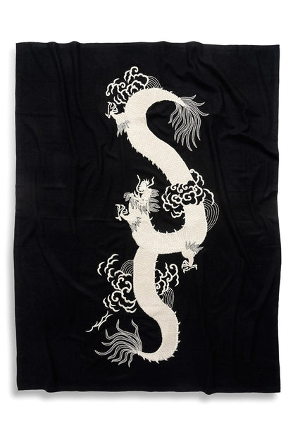 NATORI Buy Mayon Dragon Embroidery Throw in Black/Ivory Online