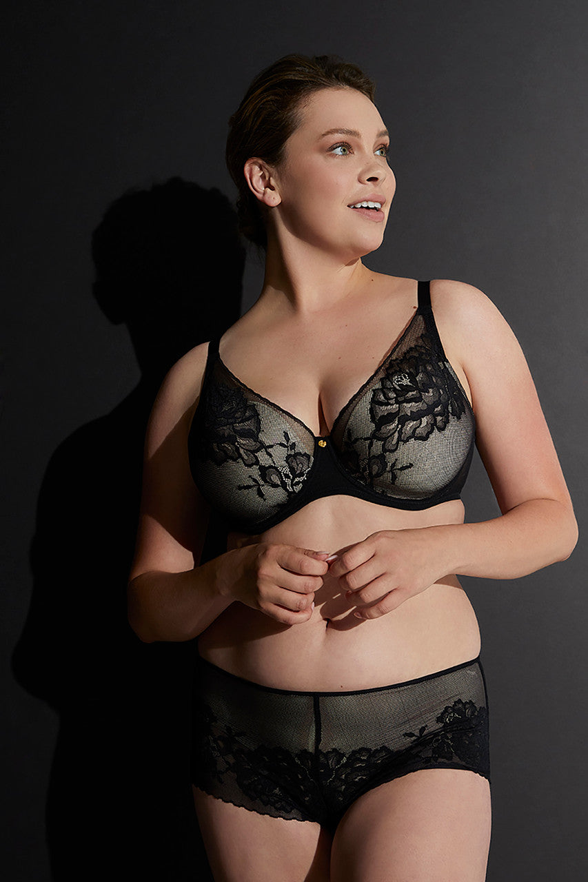 NATORI Buy Flora Contour Underwire Bra in Black/Light Mocha Online