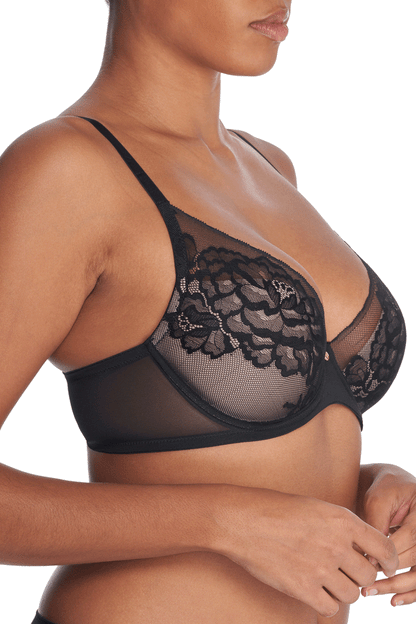 NATORI Buy Flora Contour Underwire Bra in Black/Light Mocha Online