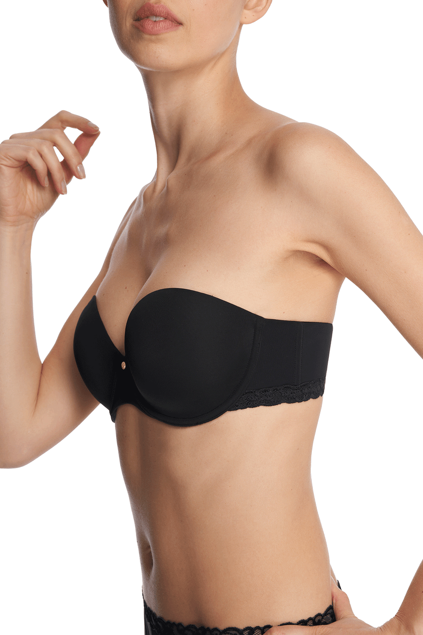 NATORI Buy Pure Luxe Strapless Contour Underwire Bra in Black Combo Online