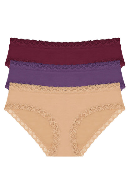 NATORI Buy Bliss Girl Brief 3 Pack in Cabernet/Blue Lavender/Café Online