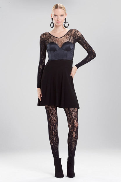 NATORI Buy Floral Romance Long Sleeve Catsuit in Black Online