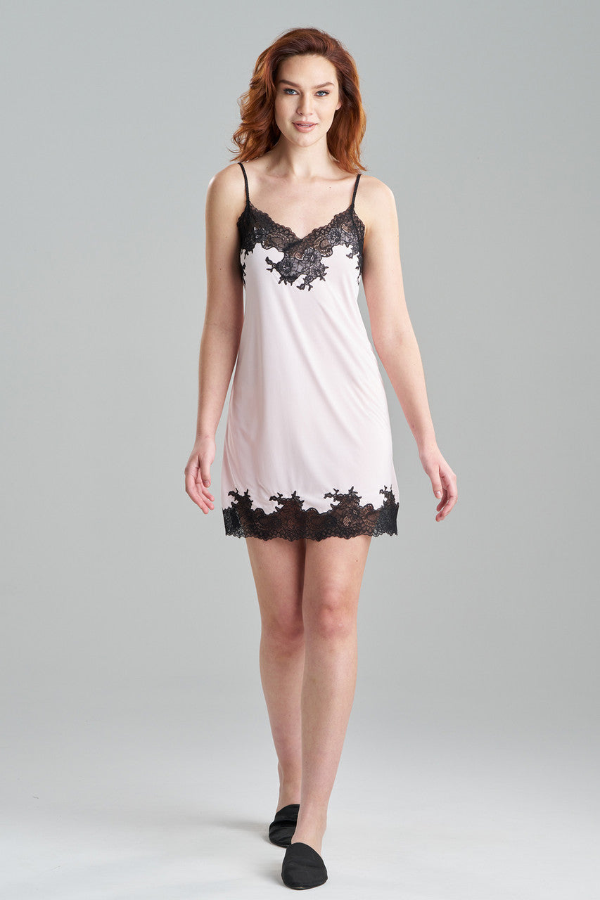 NATORI Buy Enchant Lace Trim Chemise in Pink/Black Online