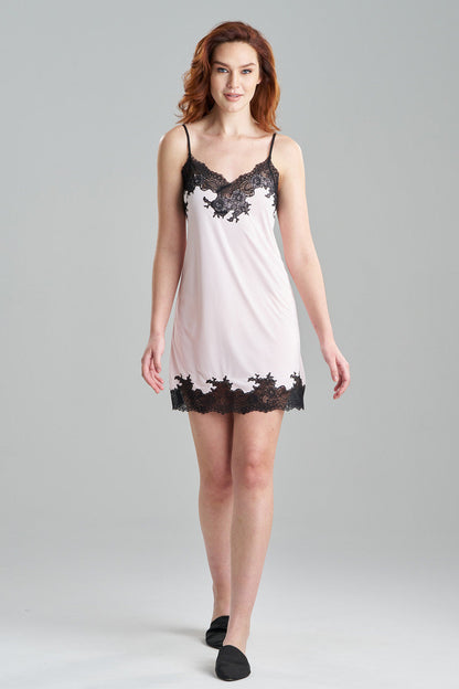NATORI Buy Enchant Lace Trim Chemise in Pink/Black Online