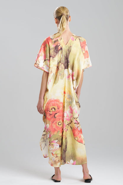 NATORI Floral Garden V-Neck Caftan
