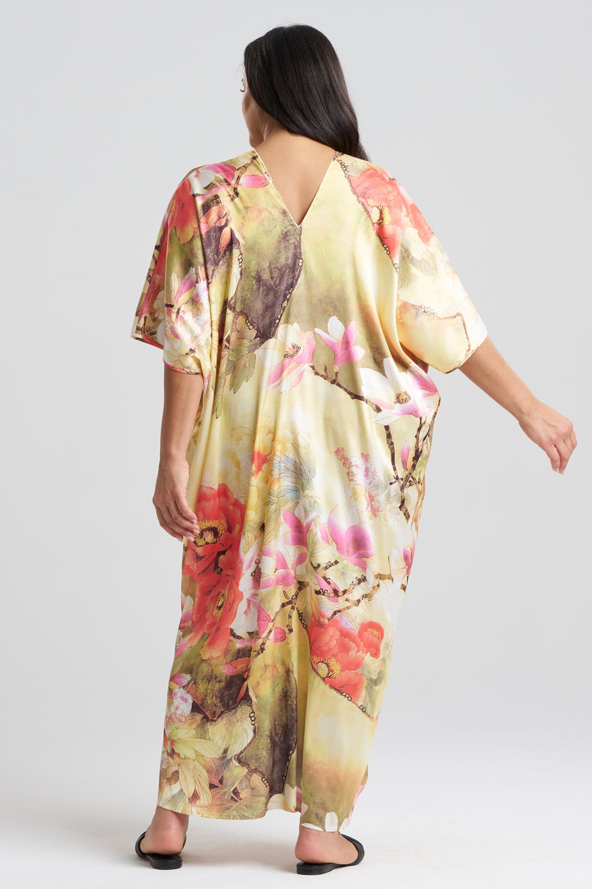 NATORI Floral Garden V-Neck Caftan