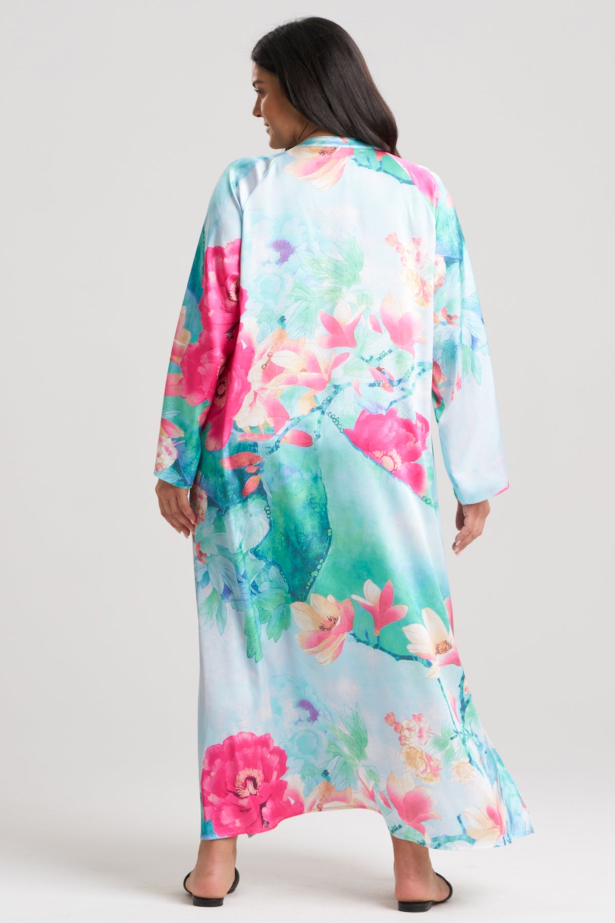 NATORI Floral Garden Zip Caftan