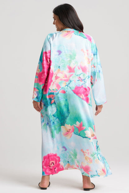 NATORI Floral Garden Zip Caftan
